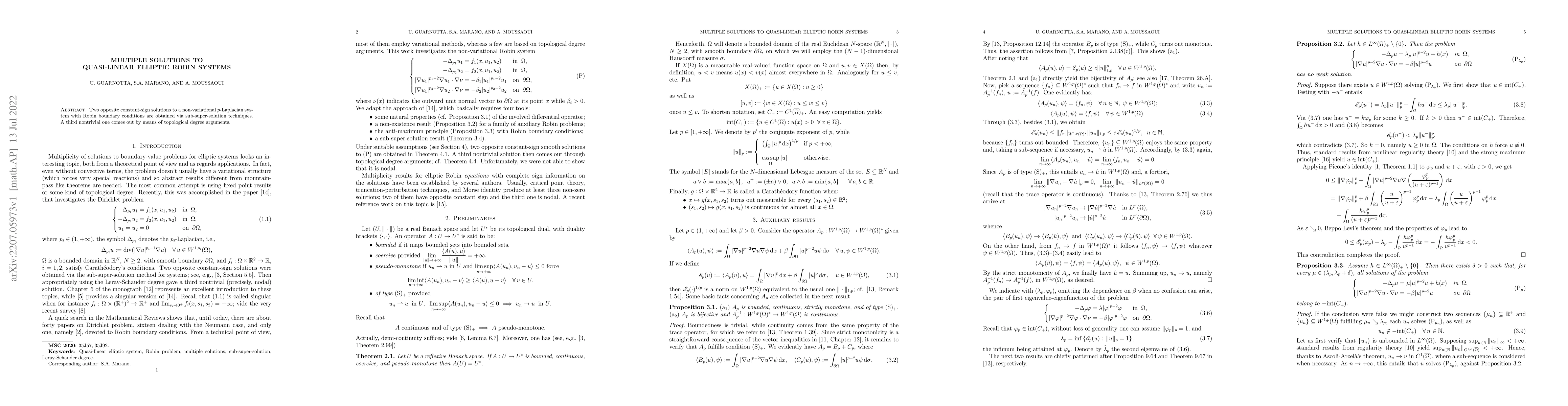 Thumbnail for Multiple solutions to quasi-linear elliptic Robin systems
