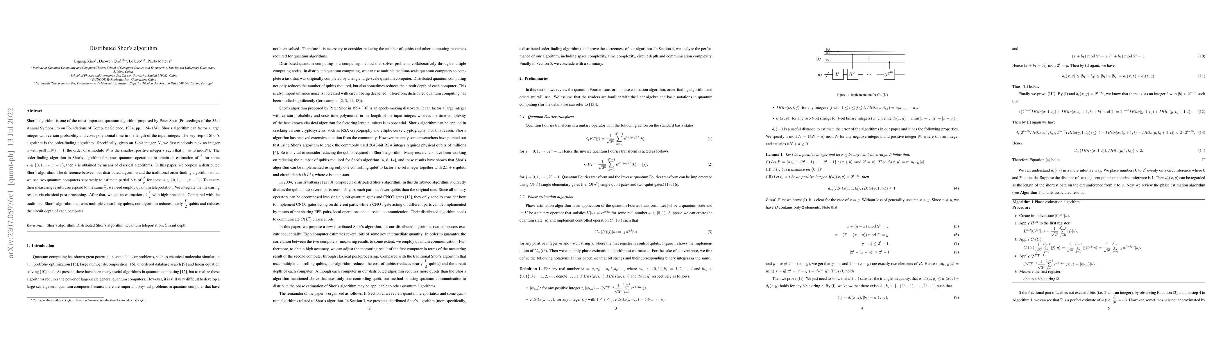 Thumbnail for Distributed Shor's algorithm