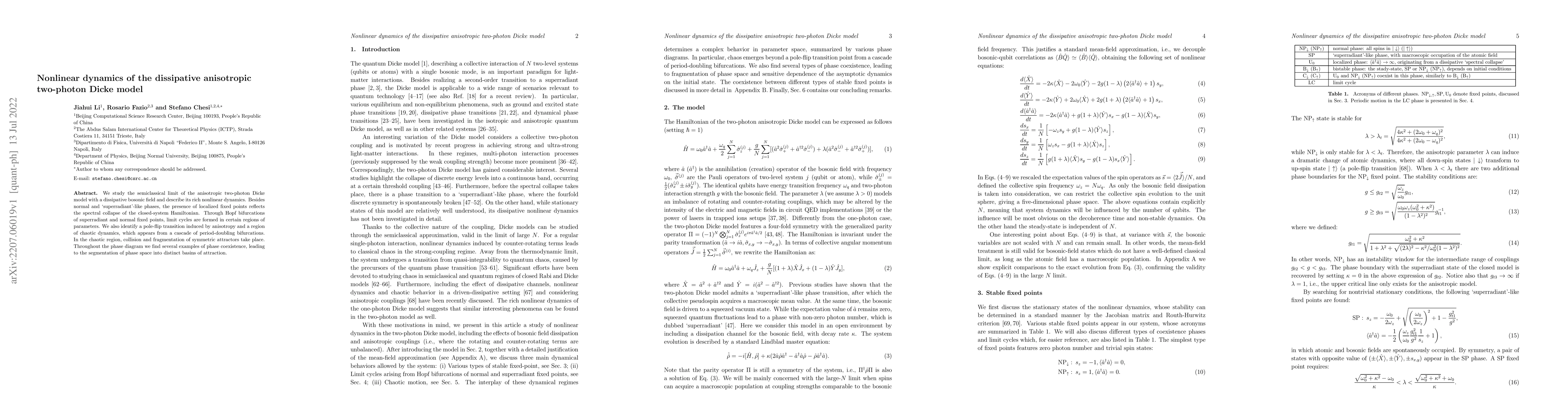 Thumbnail for Nonlinear dynamics of the dissipative anisotropic two-photon Dicke model