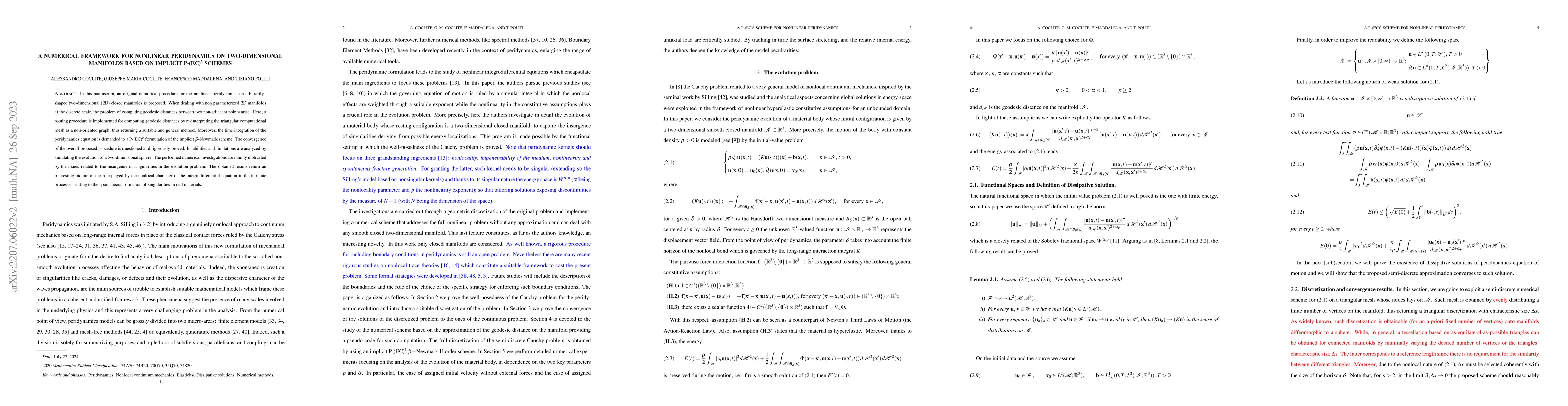 Thumbnail for A Numerical Framework For Nonlinear Peridynamics On Two-dimensional
  Manifolds Based On Implicit P-(Ec)k Schemes