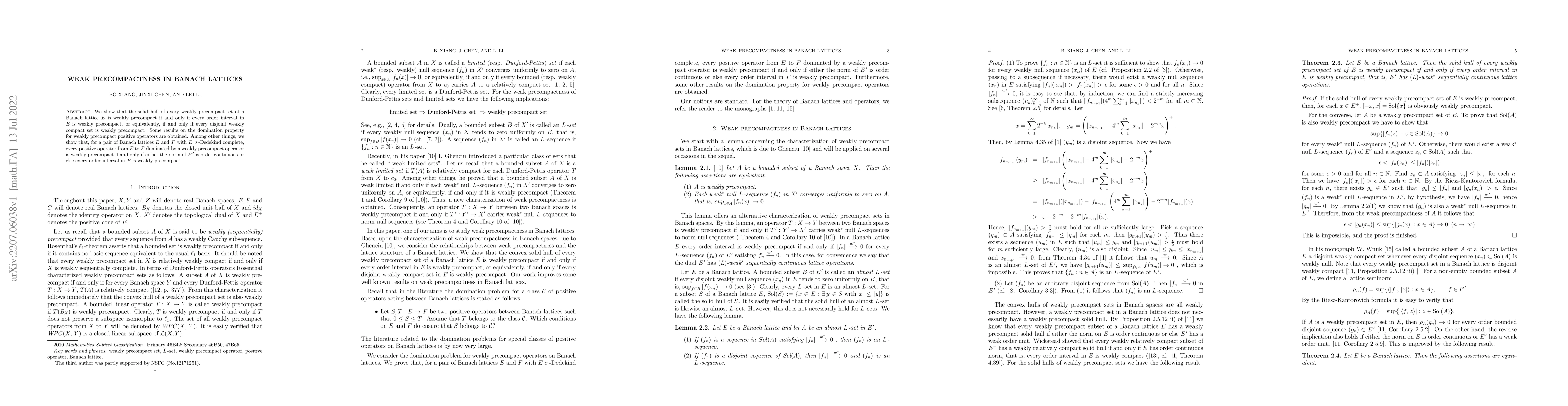 Thumbnail for Weak precompactness in Banach lattices