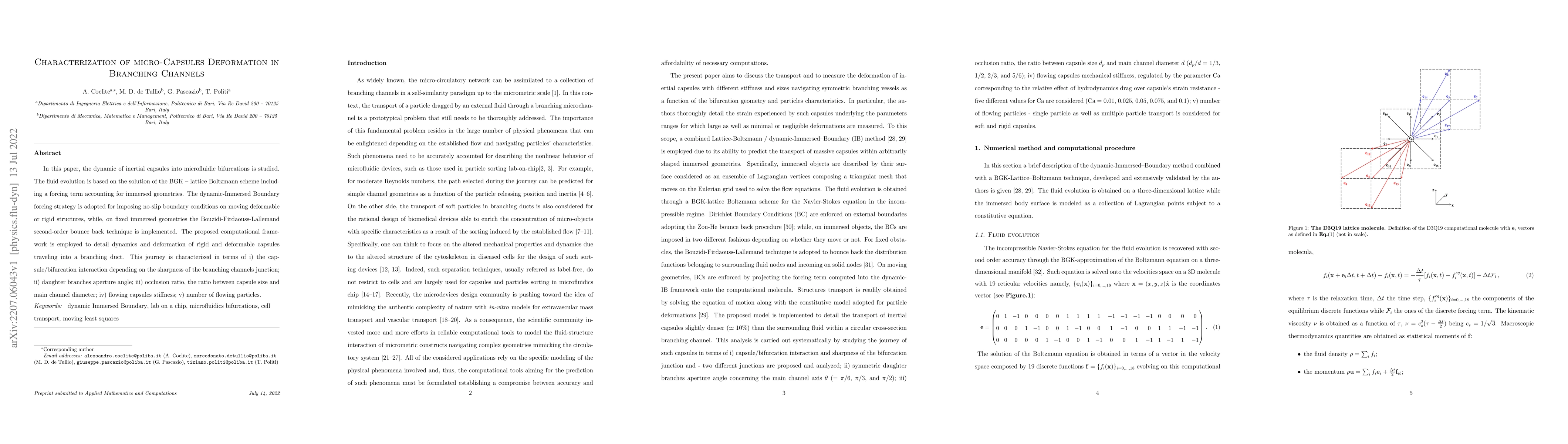Thumbnail for Characterization of micro-Capsules Deformation in Branching Channels