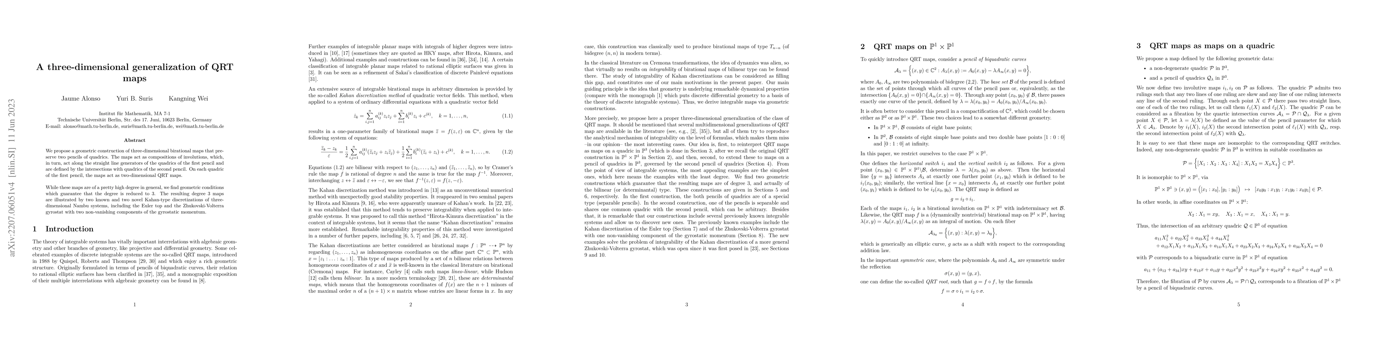 Thumbnail for A three-dimensional generalization of QRT maps
