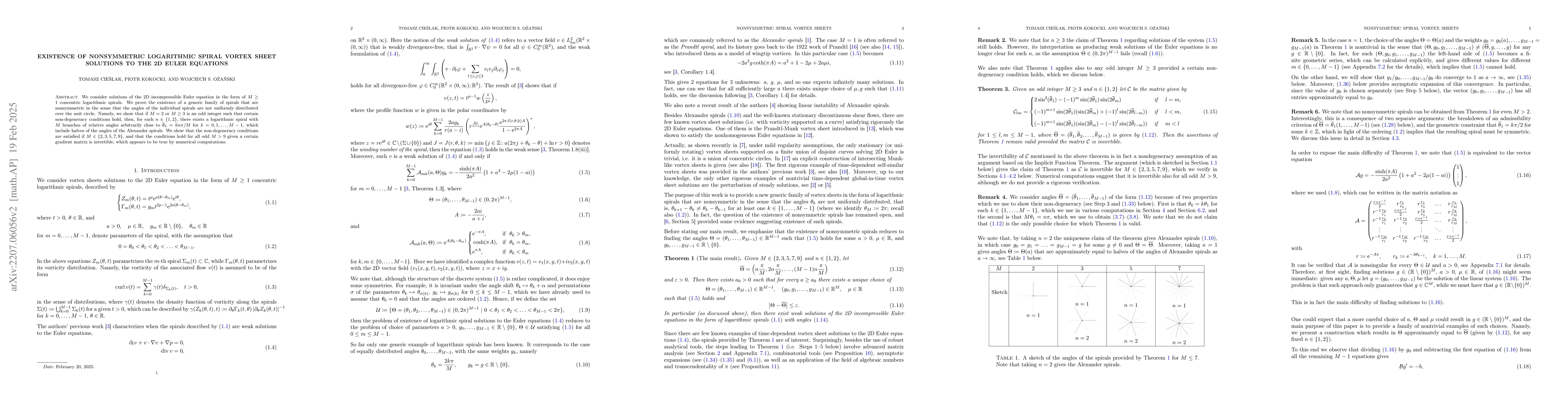 Thumbnail for Existence of nonsymmetric logarithmic spiral vortex sheet solutions to
  the 2D Euler equations