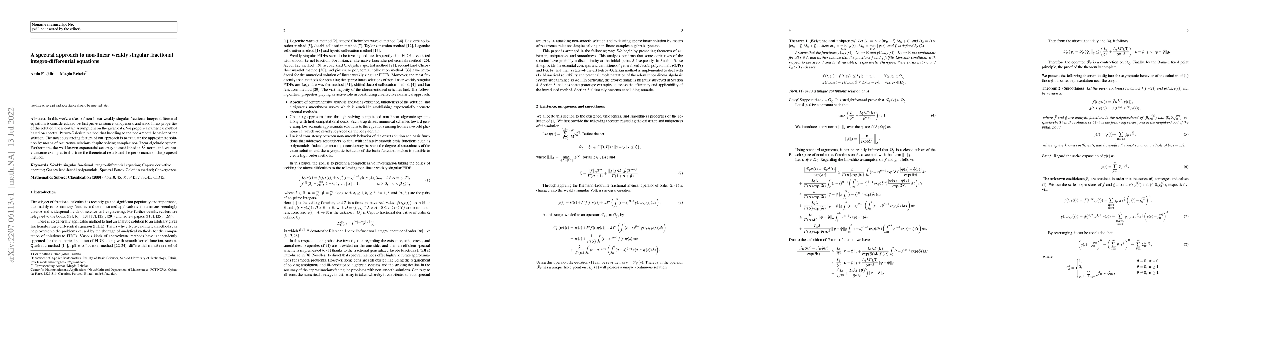 Thumbnail for A spectral approach to non-linear weakly singular fractional
  integro-differential equations