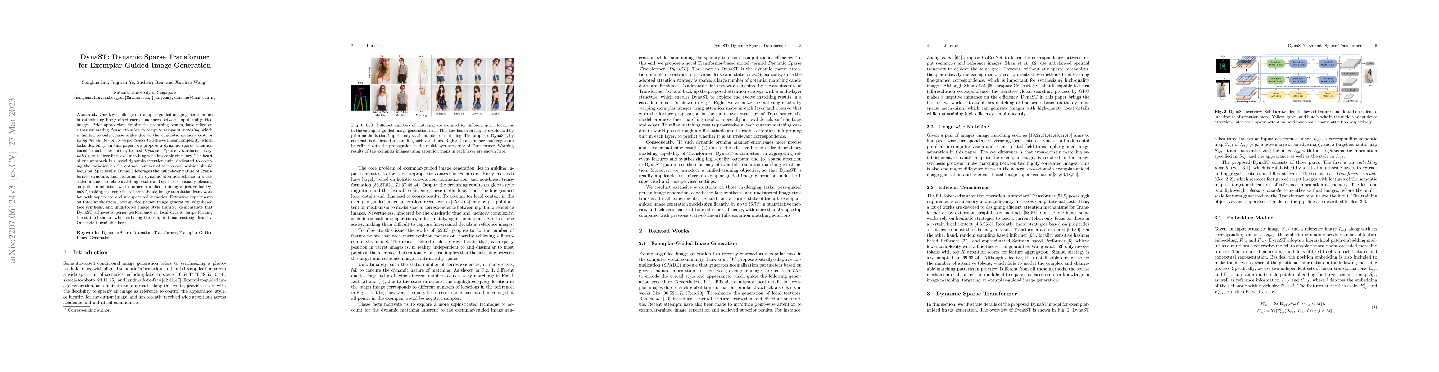 Thumbnail for DynaST: Dynamic Sparse Transformer for Exemplar-Guided Image Generation
