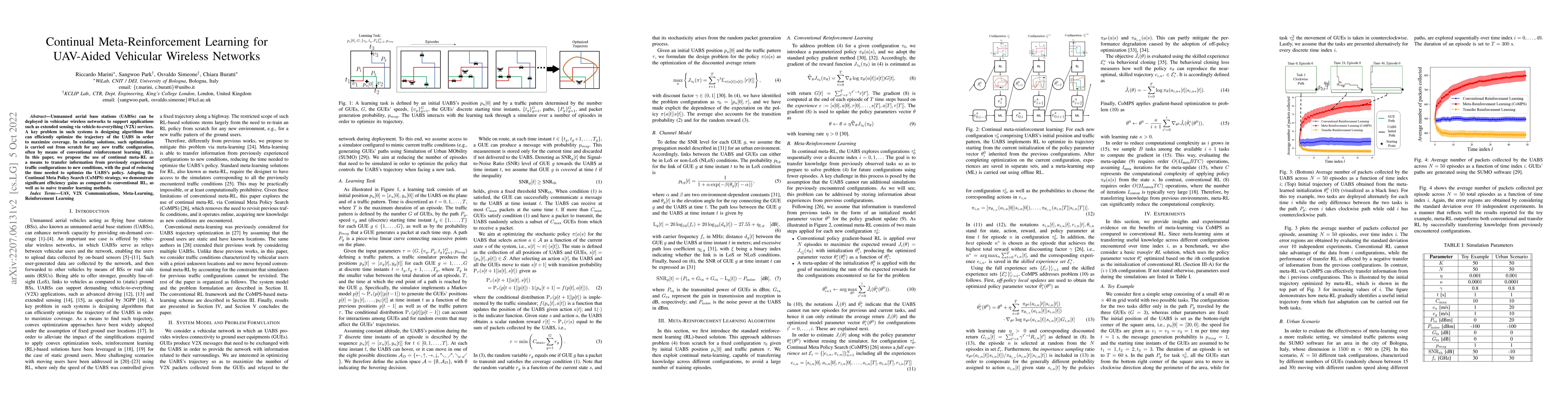 Thumbnail for Continual Meta-Reinforcement Learning for UAV-Aided Vehicular Wireless
  Networks