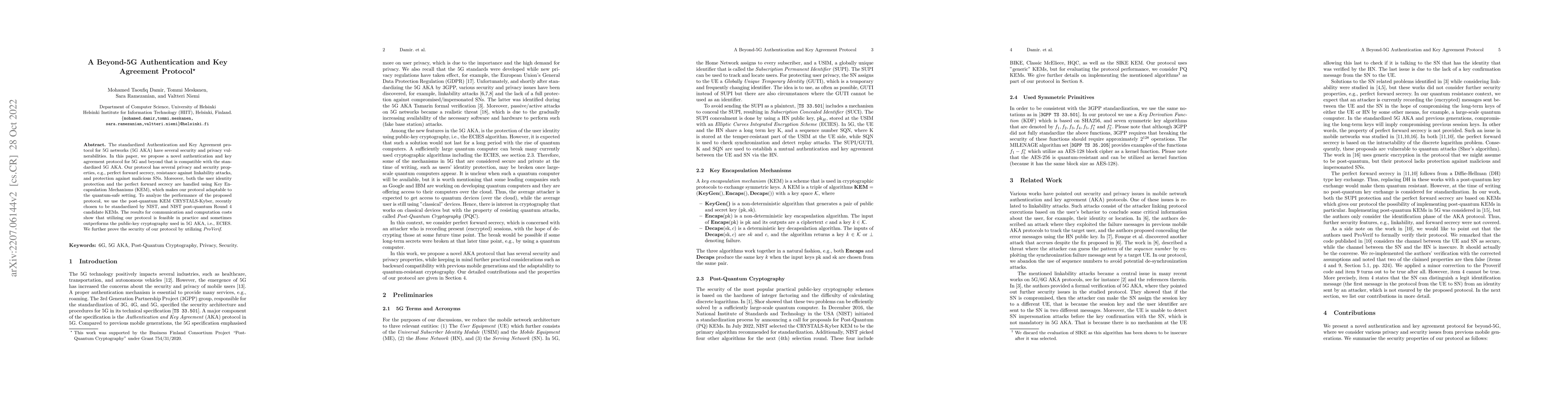 Thumbnail for A Beyond-5G Authentication and Key Agreement Protocol