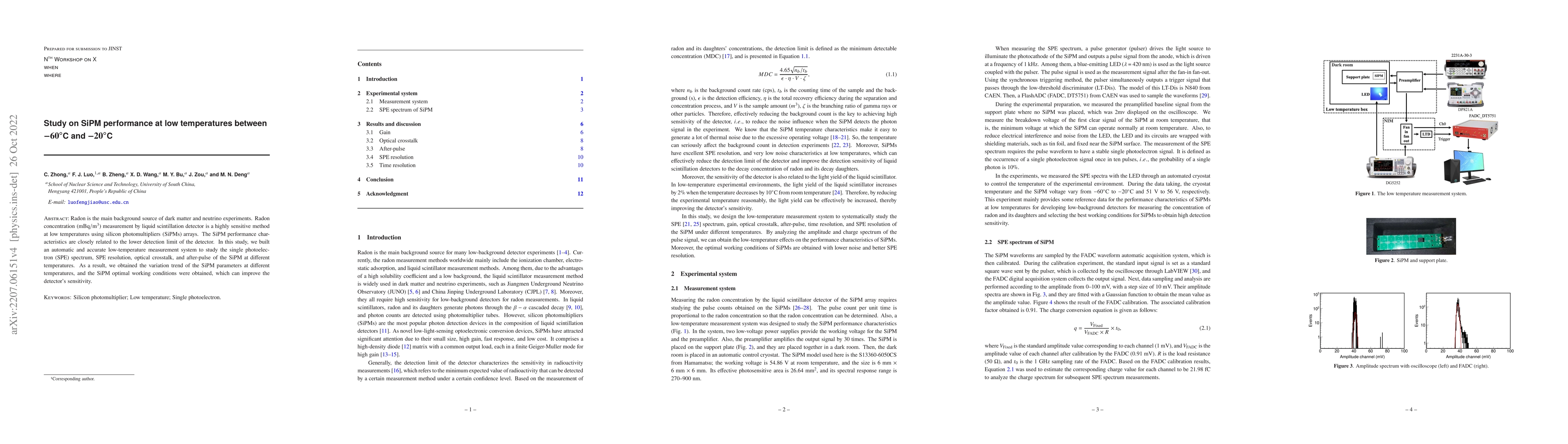 Thumbnail for Study on SiPM performance at low temperatures between $-60^{\circ}$C and
  $-20^{\circ}$C