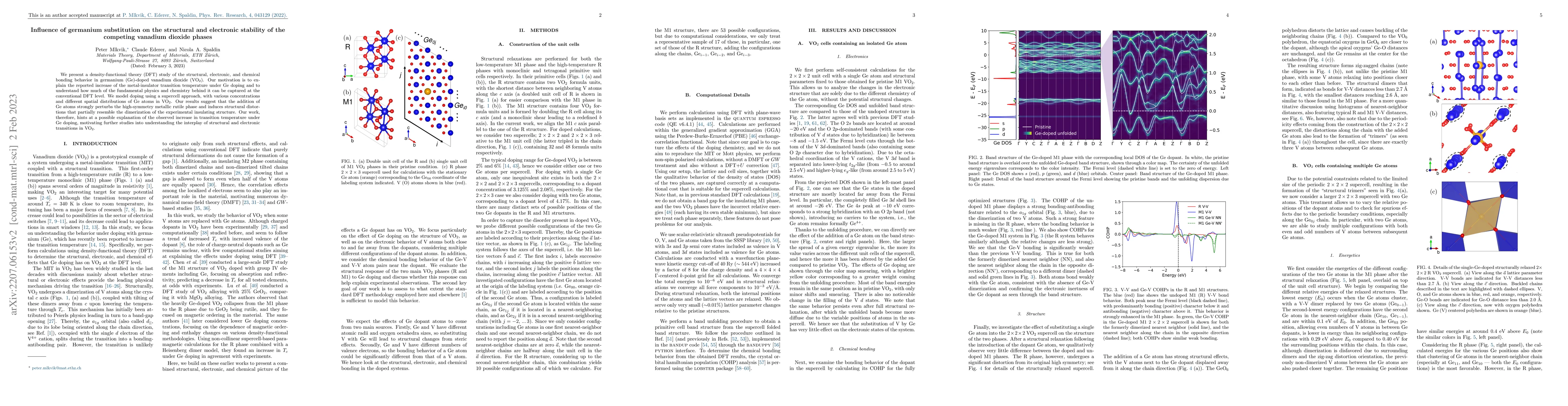 Thumbnail for Influence of germanium substitution on the structural and electronic
  stability of the competing vanadium dioxide phases