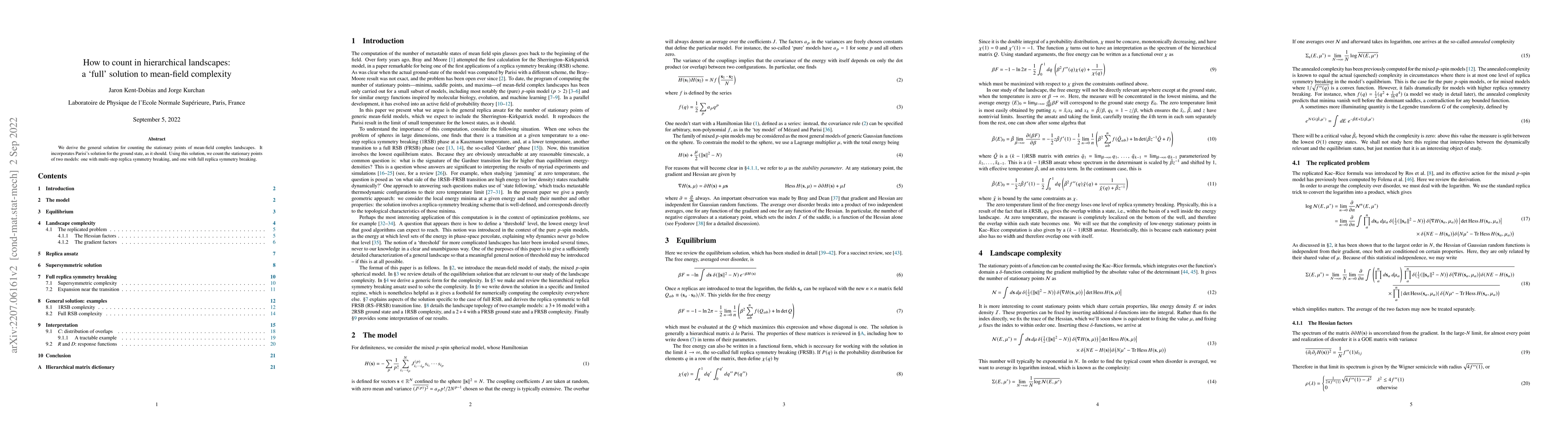 Thumbnail for How to count in hierarchical landscapes: a 'full' solution to mean-field
  complexity
