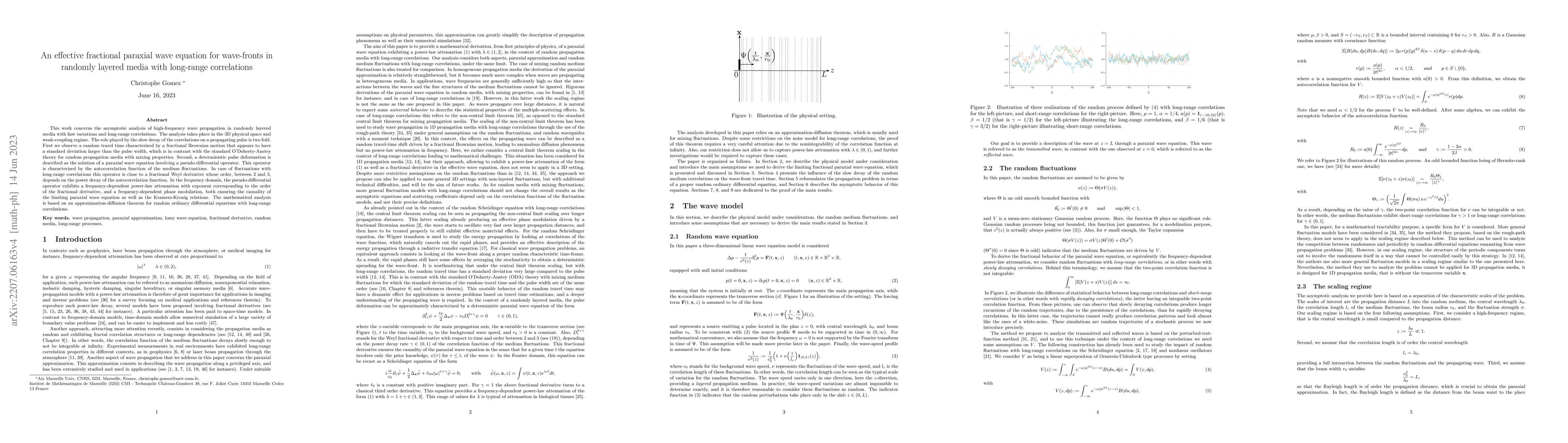 Thumbnail for An effective fractional paraxial wave equation for wave-fronts in
  randomly layered media with long-range correlations