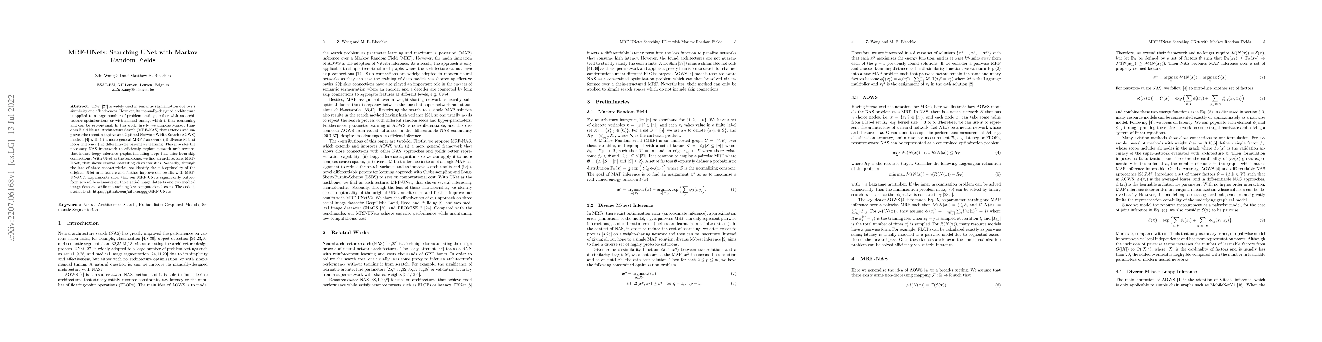 Thumbnail for MRF-UNets: Searching UNet with Markov Random Fields