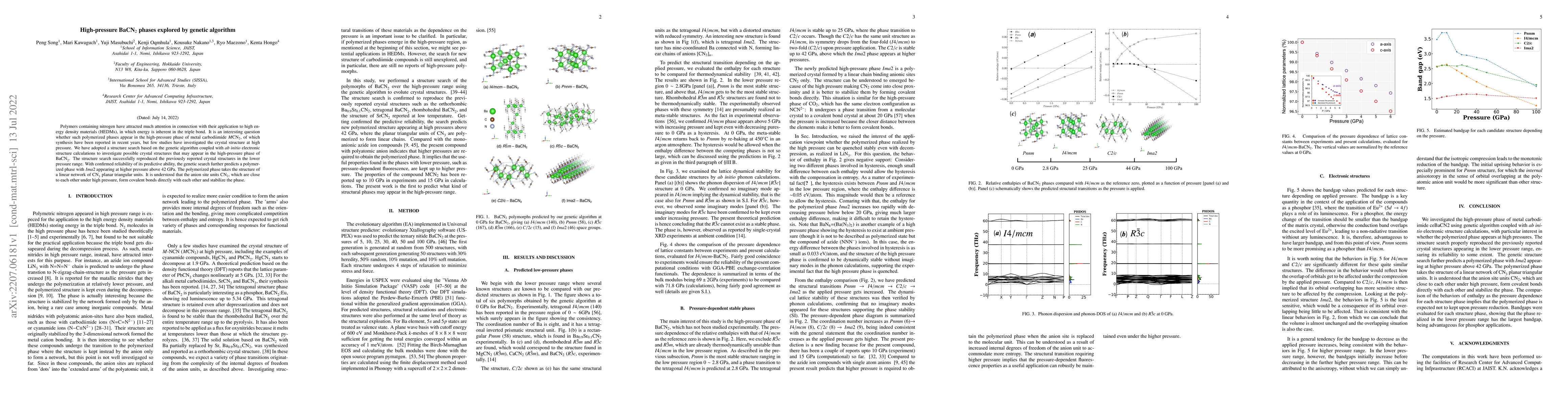 Thumbnail for High-pressure BaCN$_2$ phases explored by genetic algorithm