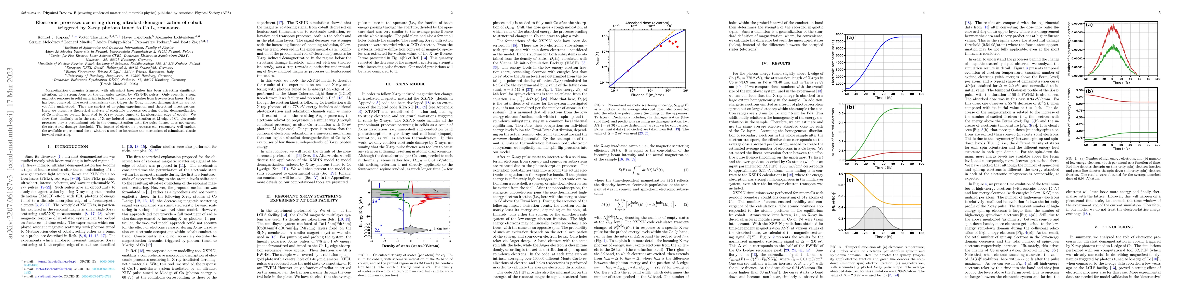 Thumbnail for Electronic processes occurring during ultrafast demagnetization of
  cobalt triggered by X-ray photons tuned to Co L$_3$ resonance
