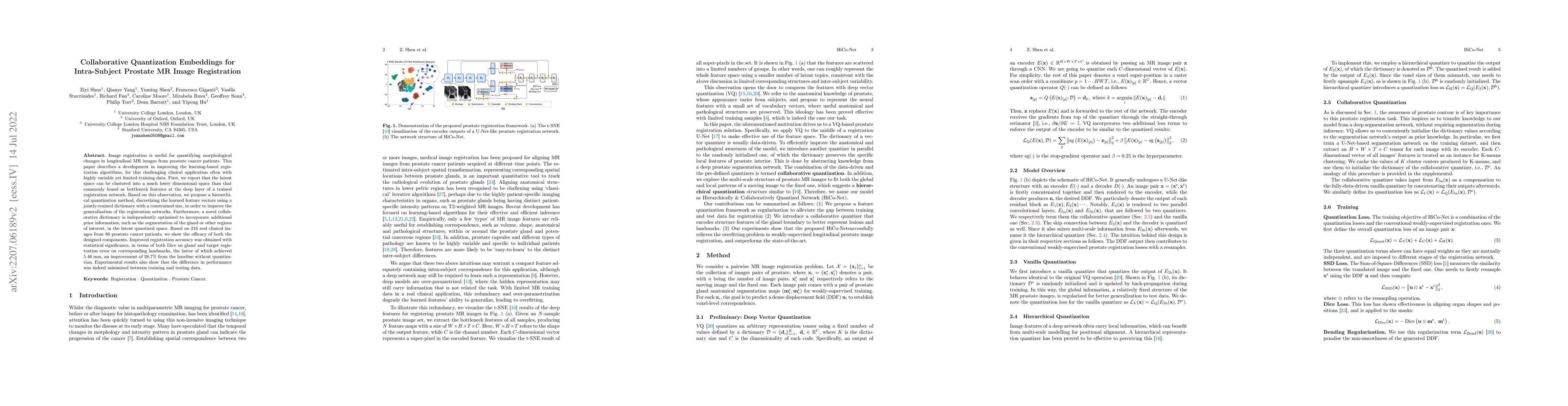 Thumbnail for Collaborative Quantization Embeddings for Intra-Subject Prostate MR
  Image Registration
