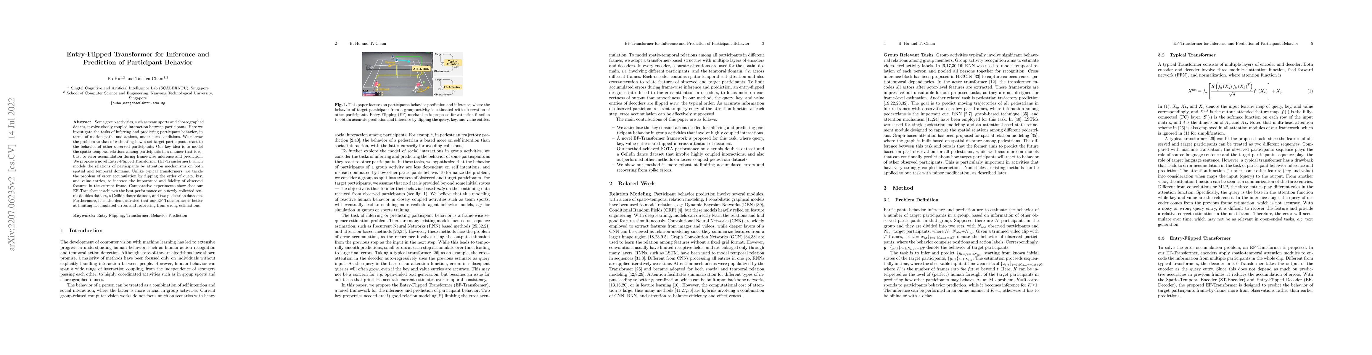 Thumbnail for Entry-Flipped Transformer for Inference and Prediction of Participant
  Behavior