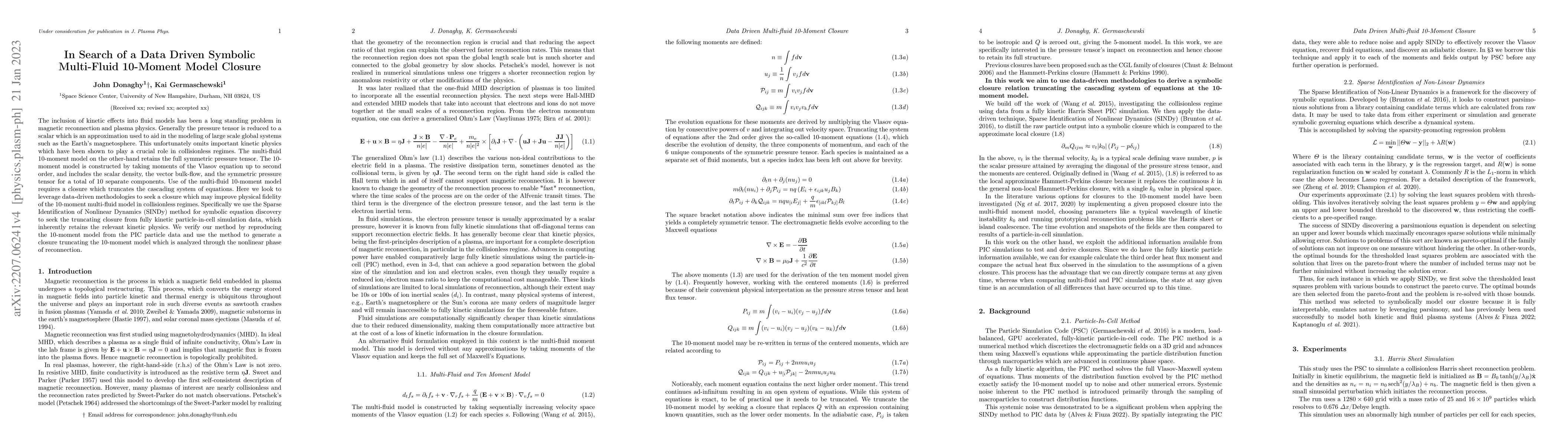 Thumbnail for In Search of a Data Driven Symbolic Multi-Fluid 10-Moment Model Closure