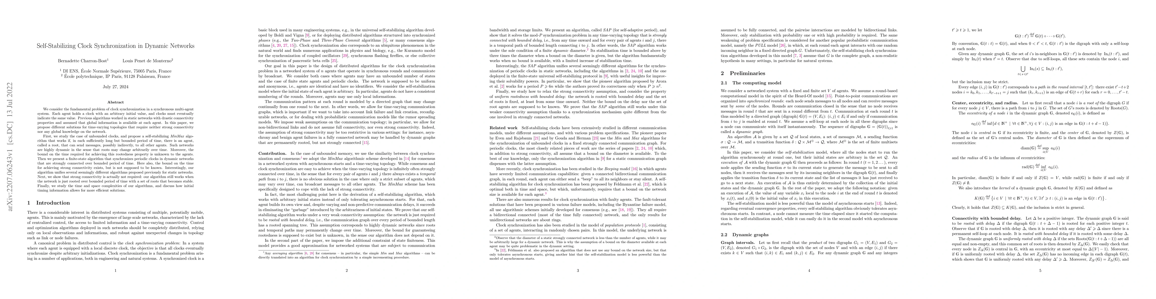 Thumbnail for Self-Stabilizing Clock Synchronization in Dynamic Networks
