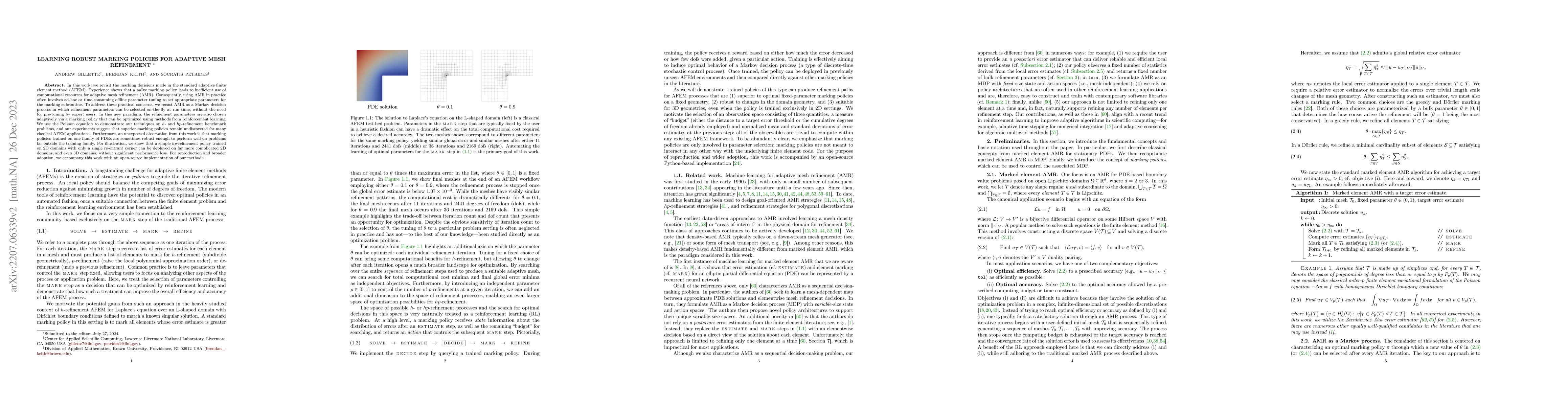 Thumbnail for Learning robust marking policies for adaptive mesh refinement