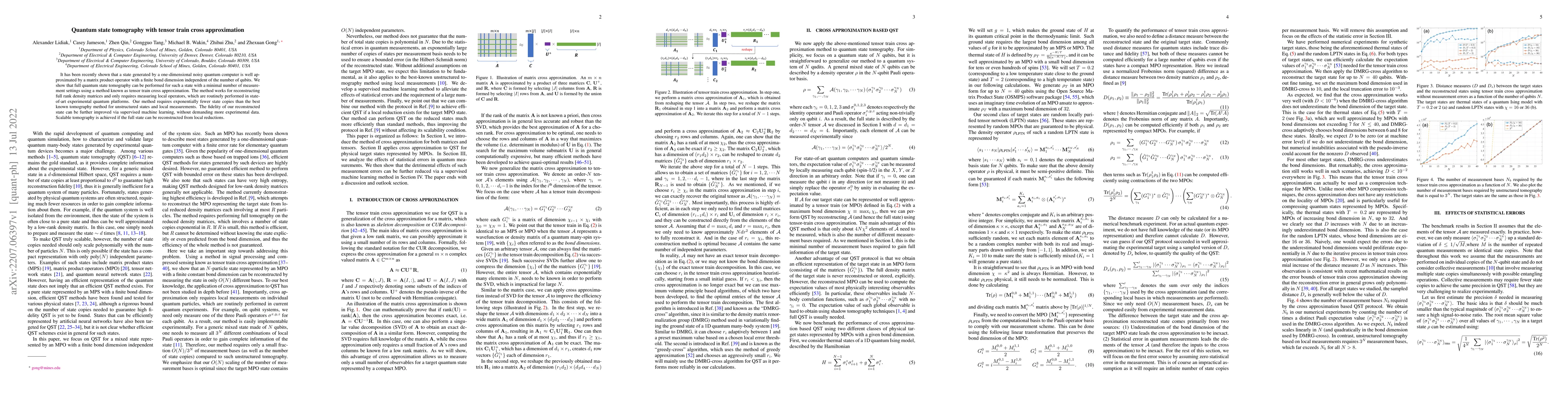 Thumbnail for Quantum state tomography with tensor train cross approximation