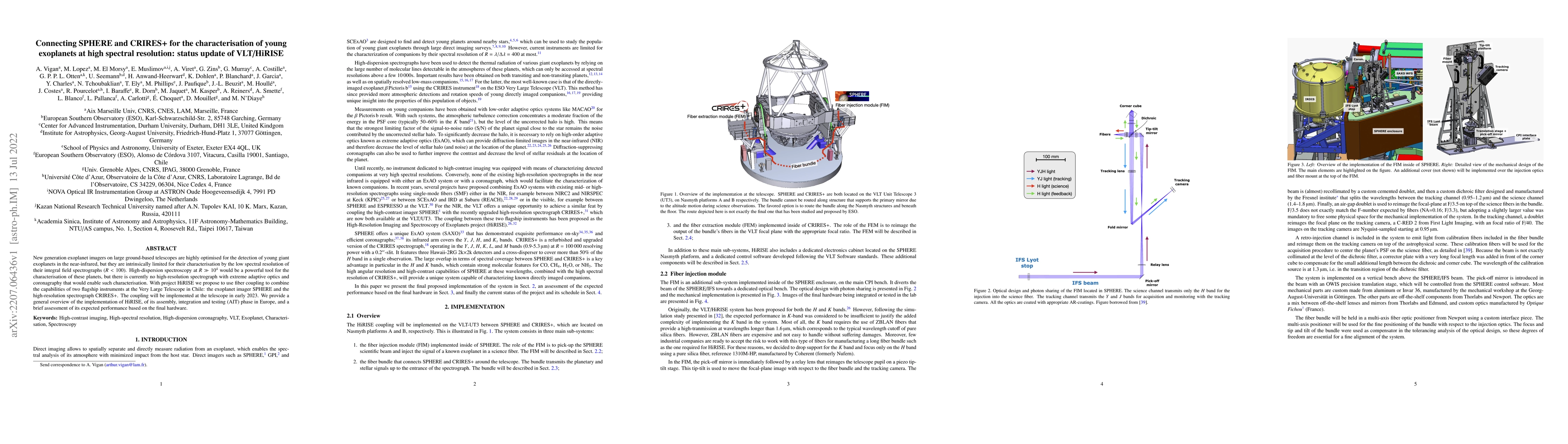 Thumbnail for Connecting SPHERE and CRIRES+ for the characterisation of young
  exoplanets at high spectral resolution: status update of VLT/HiRISE