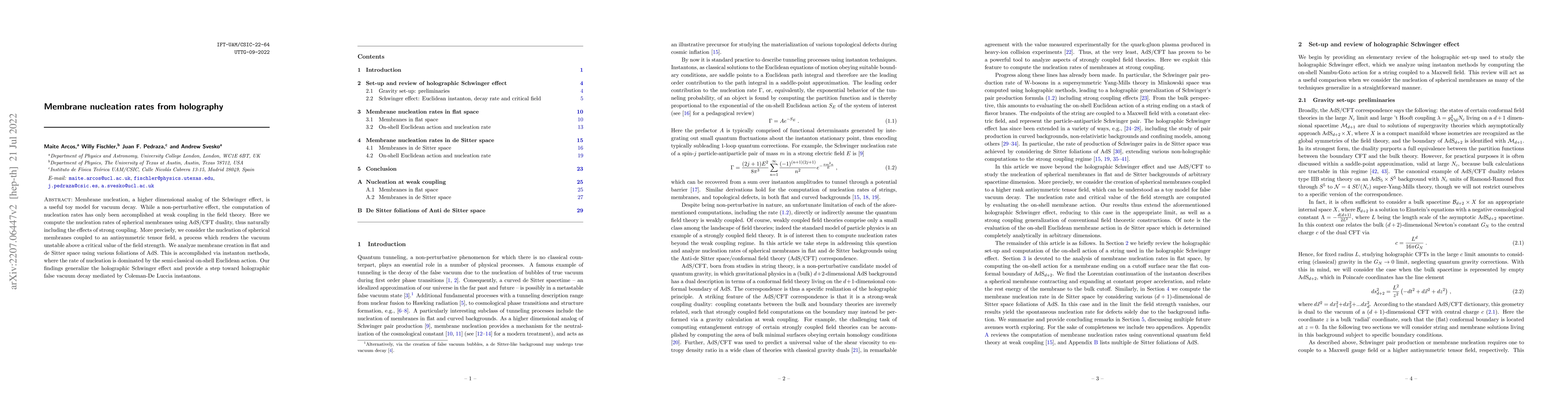 Thumbnail for Membrane nucleation rates from holography