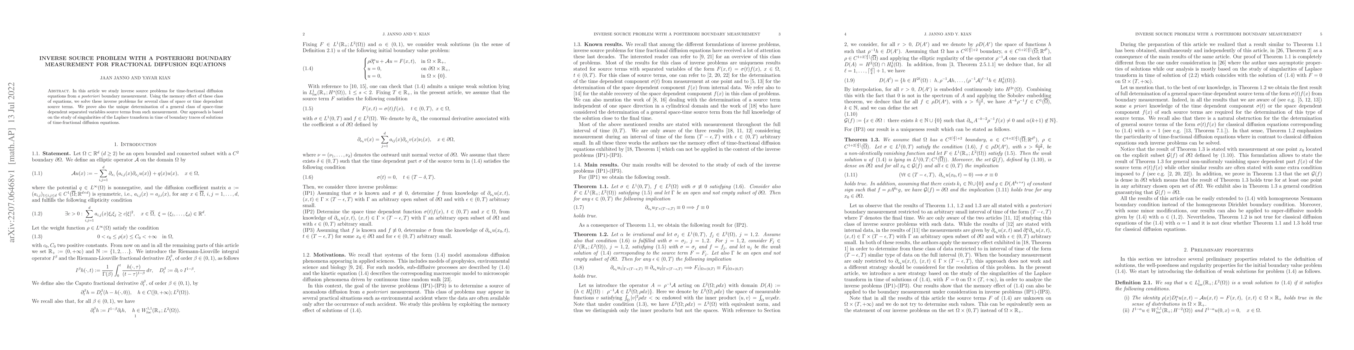 Thumbnail for Inverse source problem with a posteriori boundary measurement for
  fractional diffusion equations