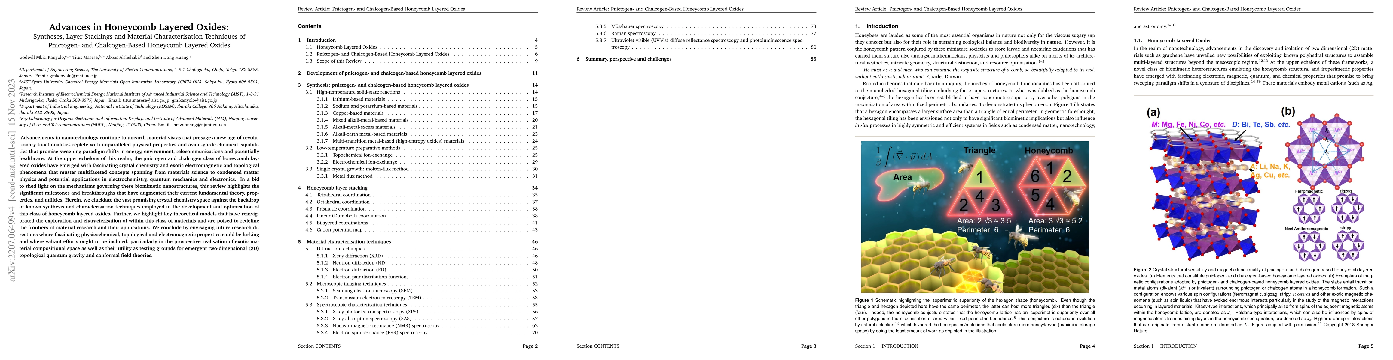 Thumbnail for Advances in honeycomb layered oxides: Part I -- Syntheses and
  Characterisations of Pnictogen- and Chalcogen-Based Honeycomb Layered Oxides