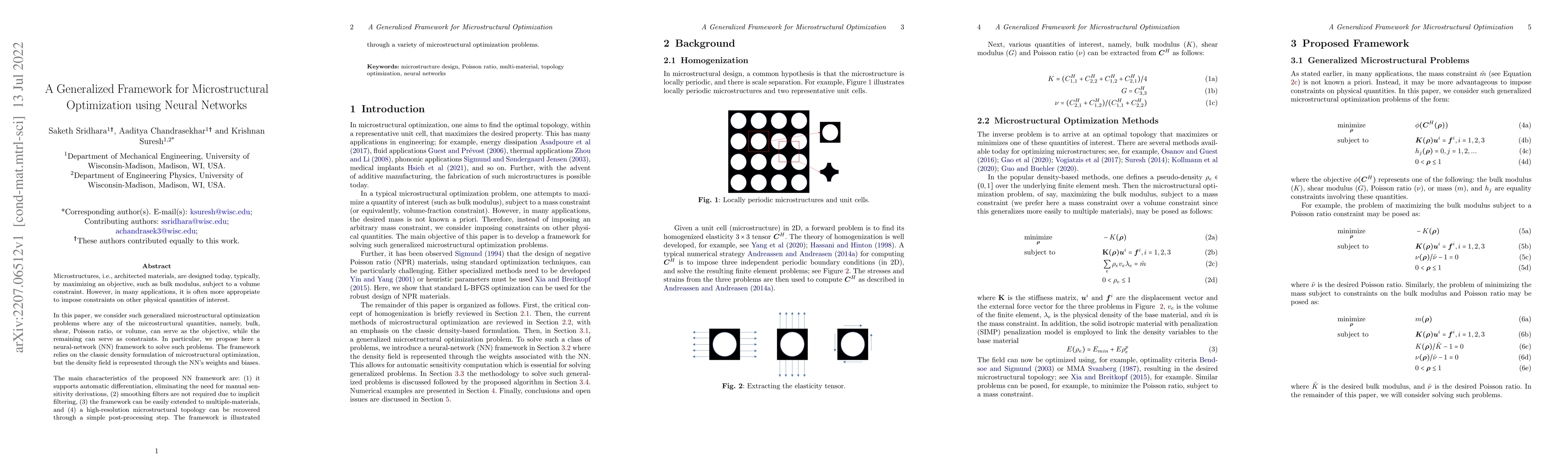Thumbnail for A Generalized Framework for Microstructural Optimization using Neural
  Networks