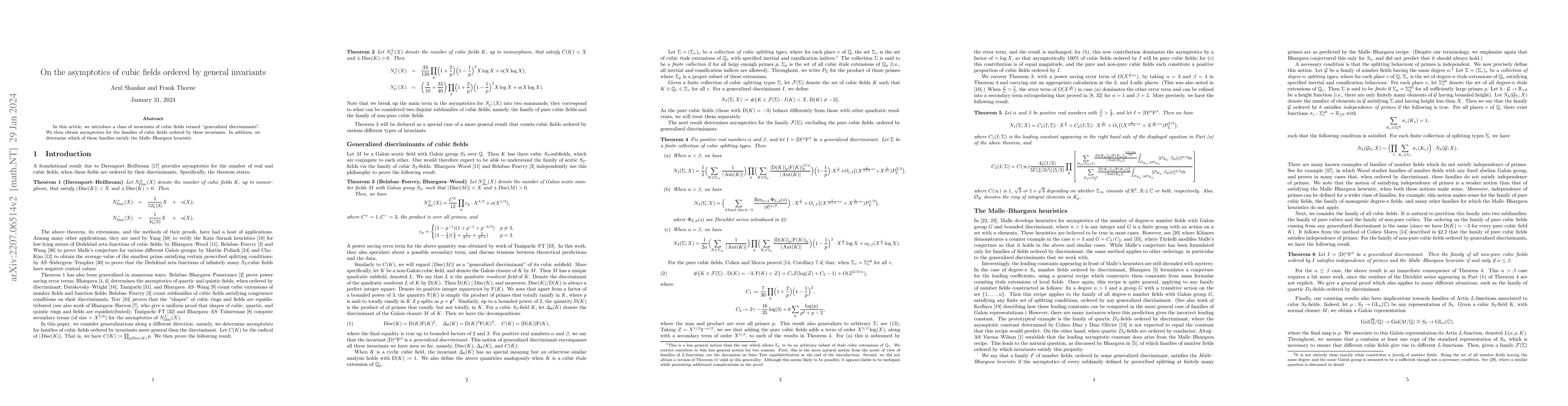 Thumbnail for On the asymptotics of cubic fields ordered by general invariants