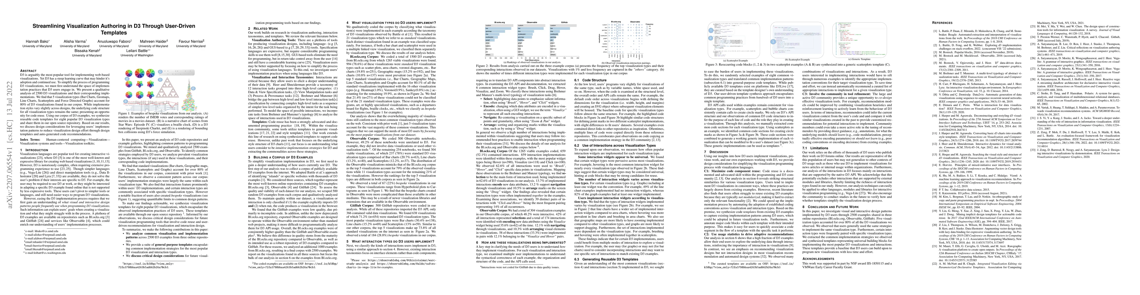 Thumbnail for Streamlining Visualization Authoring in D3 Through User-Driven Templates