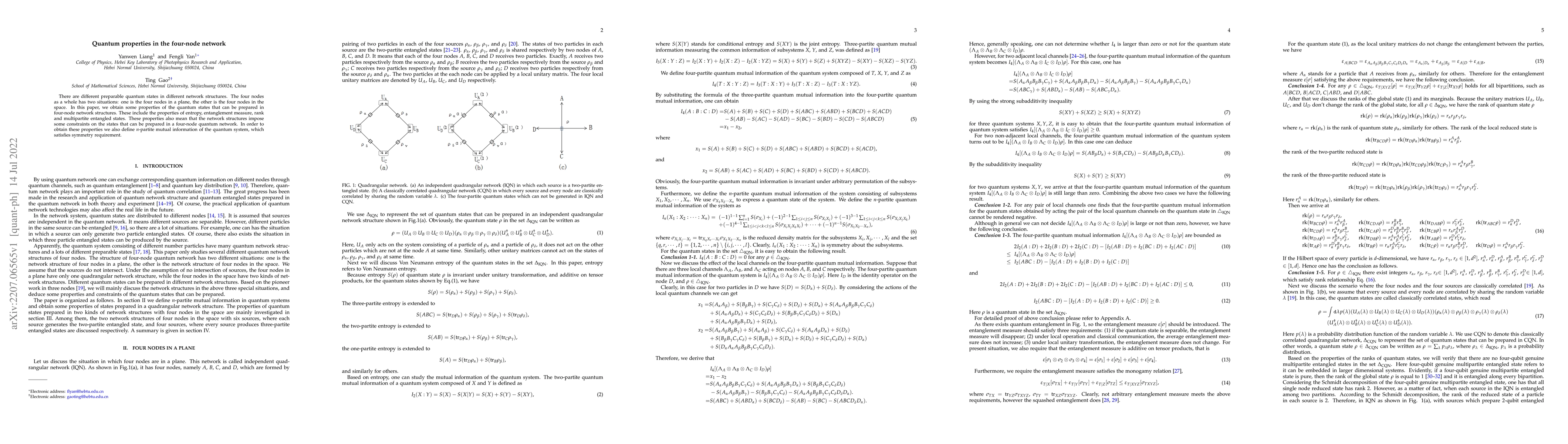 Thumbnail for Quantum properties in the four-node network