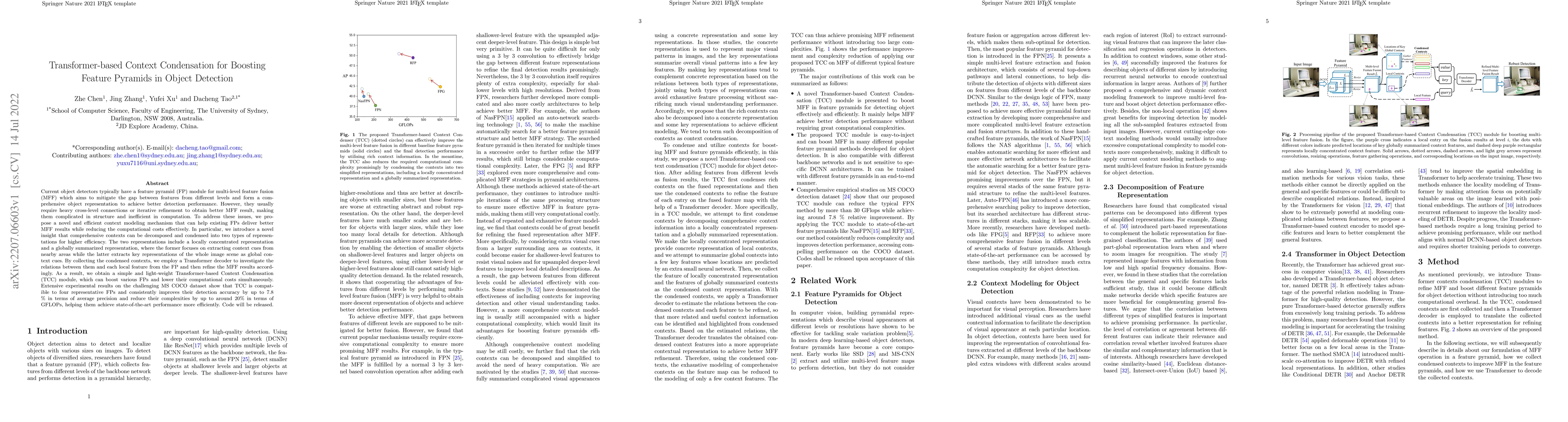Thumbnail for Transformer-based Context Condensation for Boosting Feature Pyramids in
  Object Detection