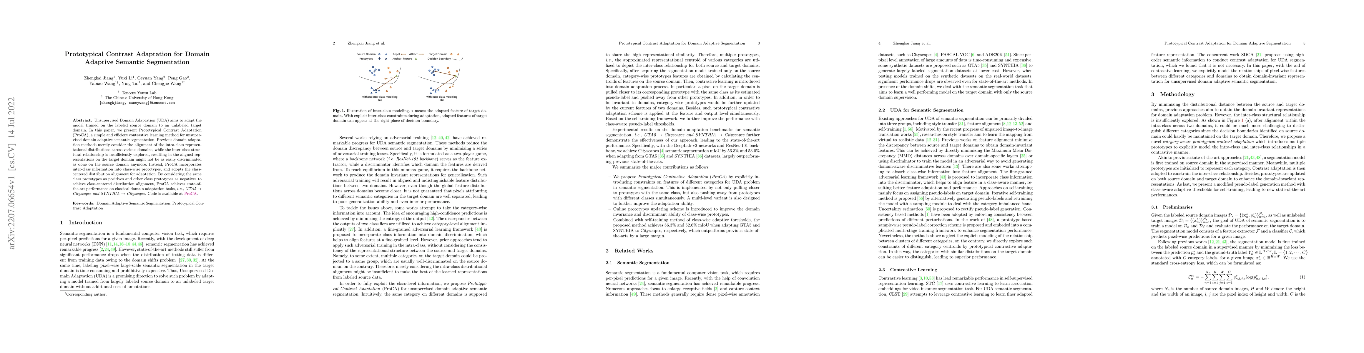 Thumbnail for Prototypical Contrast Adaptation for Domain Adaptive Semantic
  Segmentation