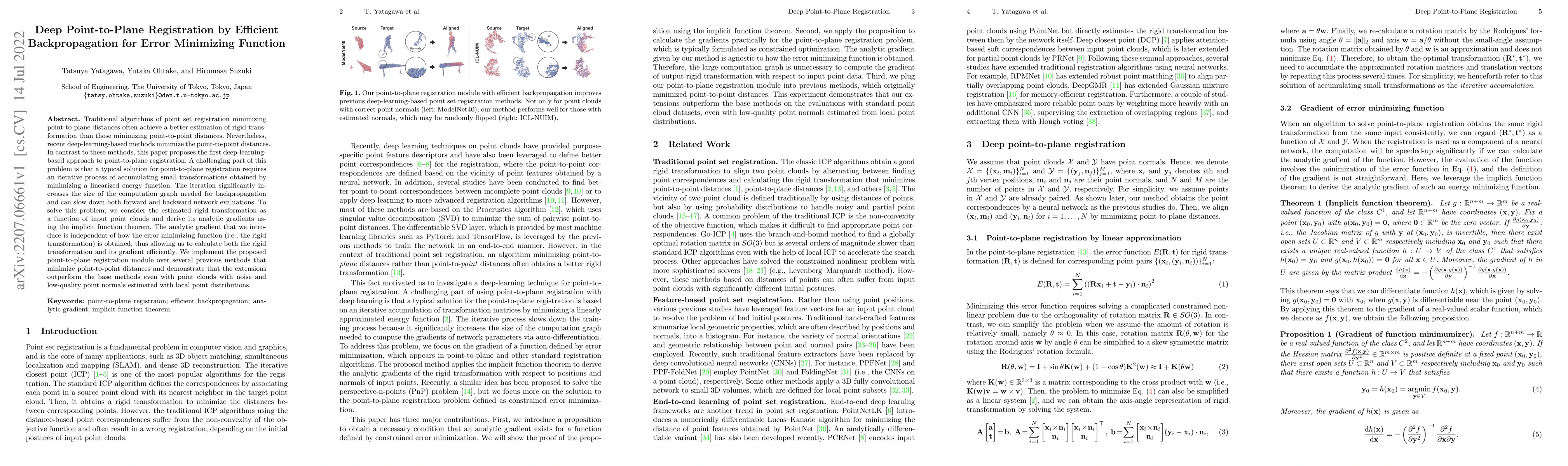 Thumbnail for Deep Point-to-Plane Registration by Efficient Backpropagation for Error
  Minimizing Function