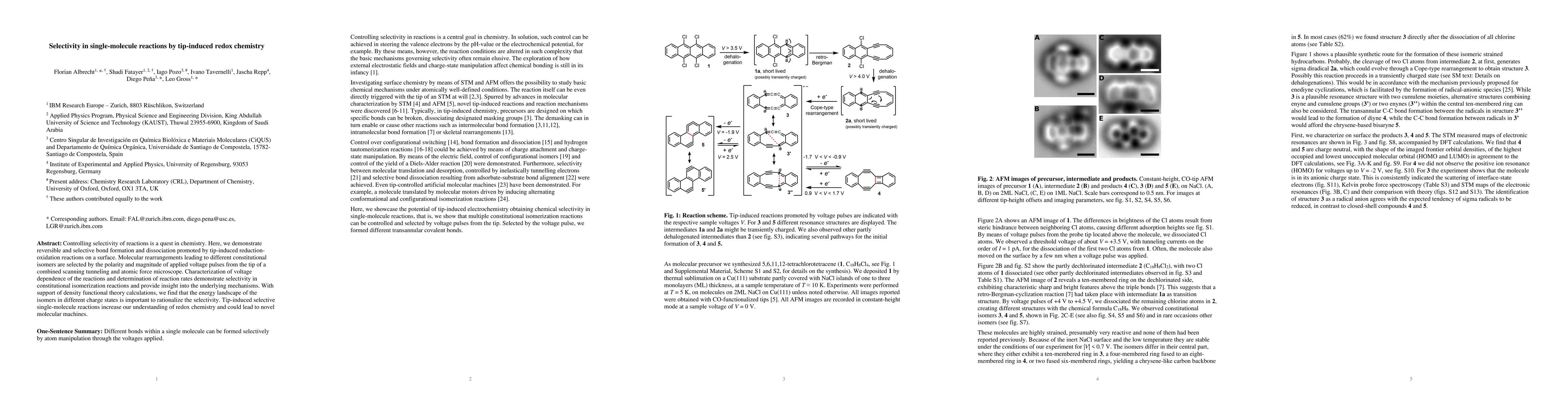 Thumbnail for Selectivity in single-molecule reactions by tip-induced redox chemistry