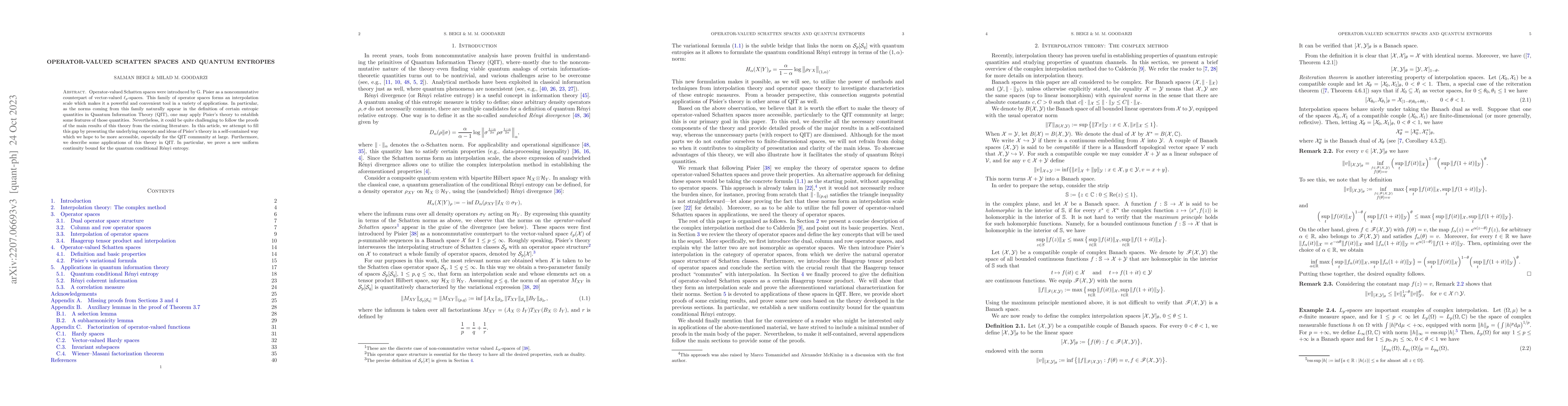 Thumbnail for Operator-valued Schatten spaces and quantum entropies