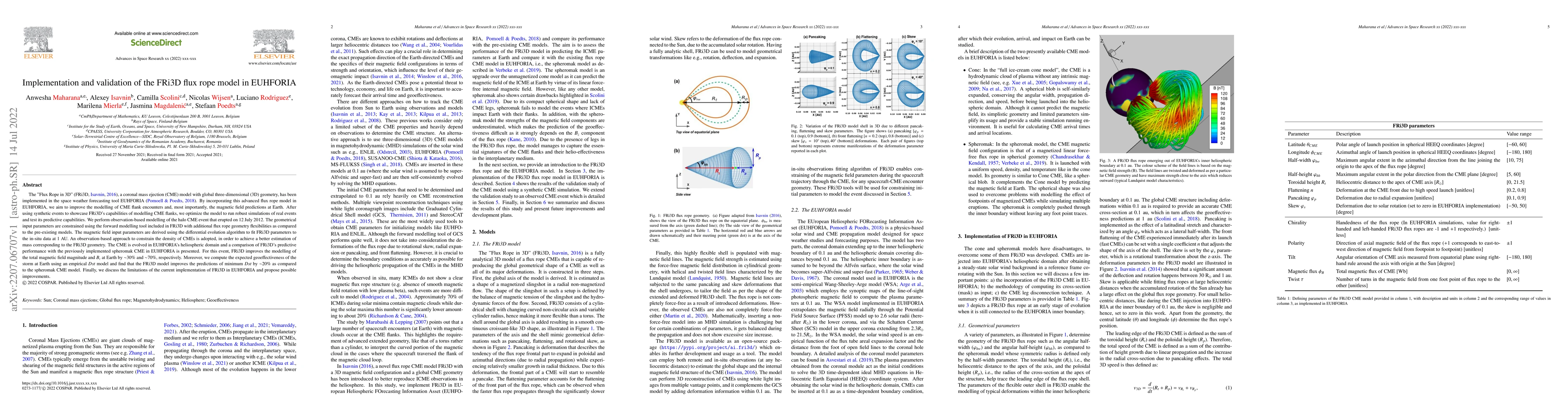 Thumbnail for Implementation and validation of the FRi3D flux rope model in EUHFORIA