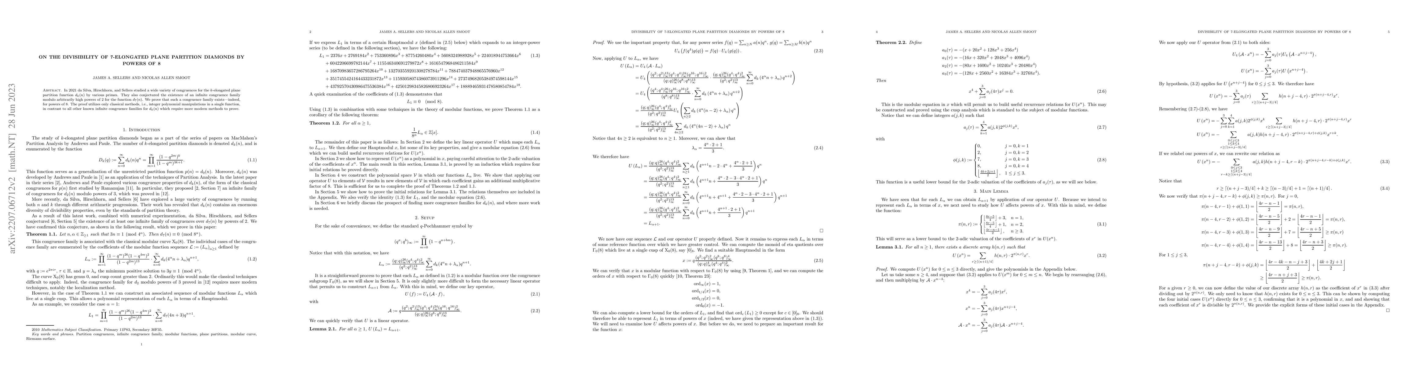 Thumbnail for On the Divisibility of 7-Elongated Plane Partition Diamonds by Powers of
  8