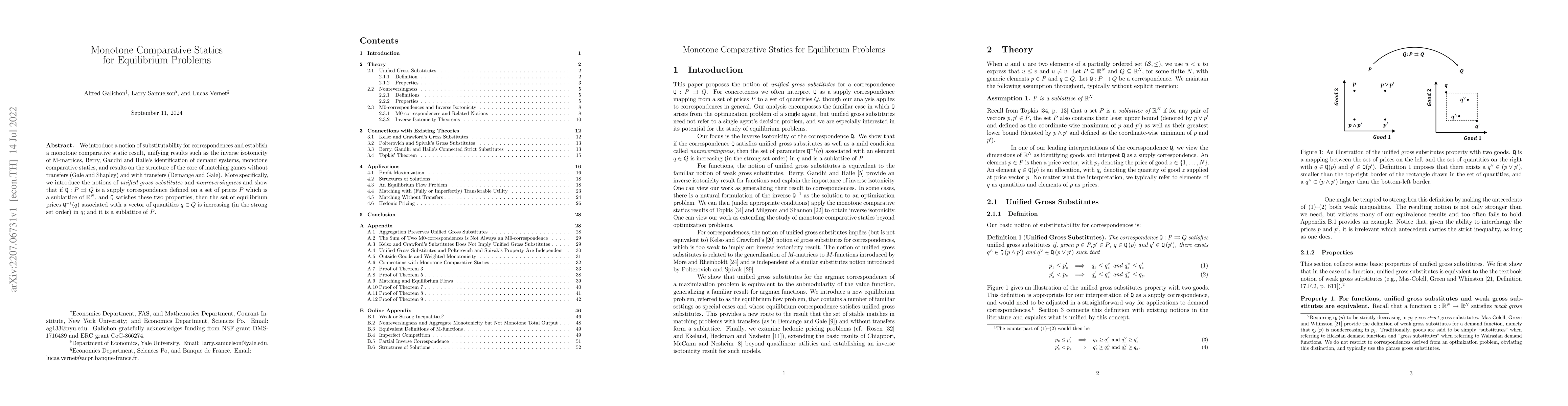 Thumbnail for Monotone Comparative Statics for Equilibrium Problems