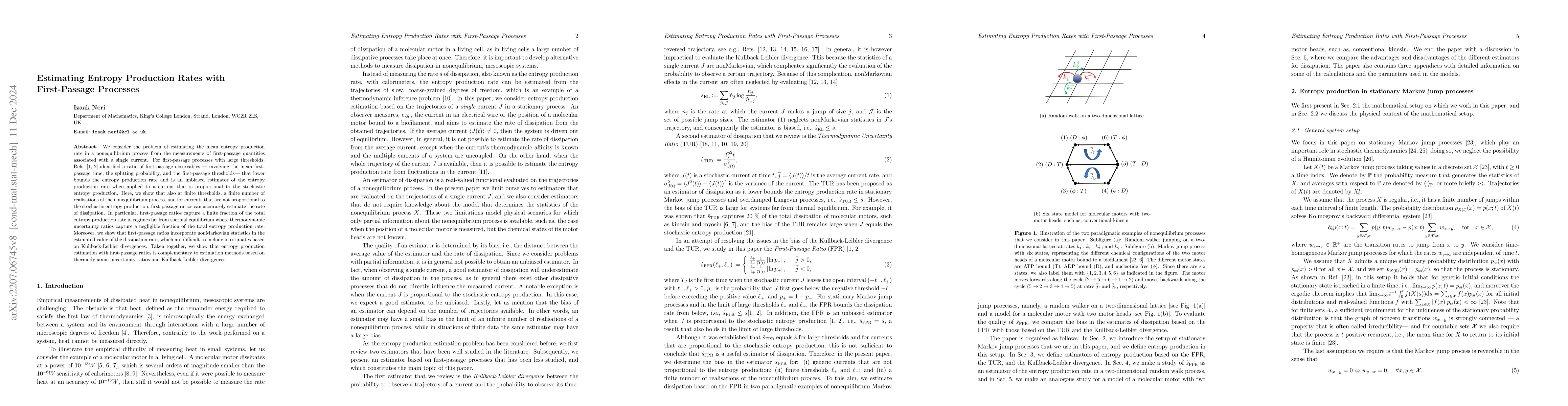 Thumbnail for Estimating Entropy Production Rates with First-Passage Processes