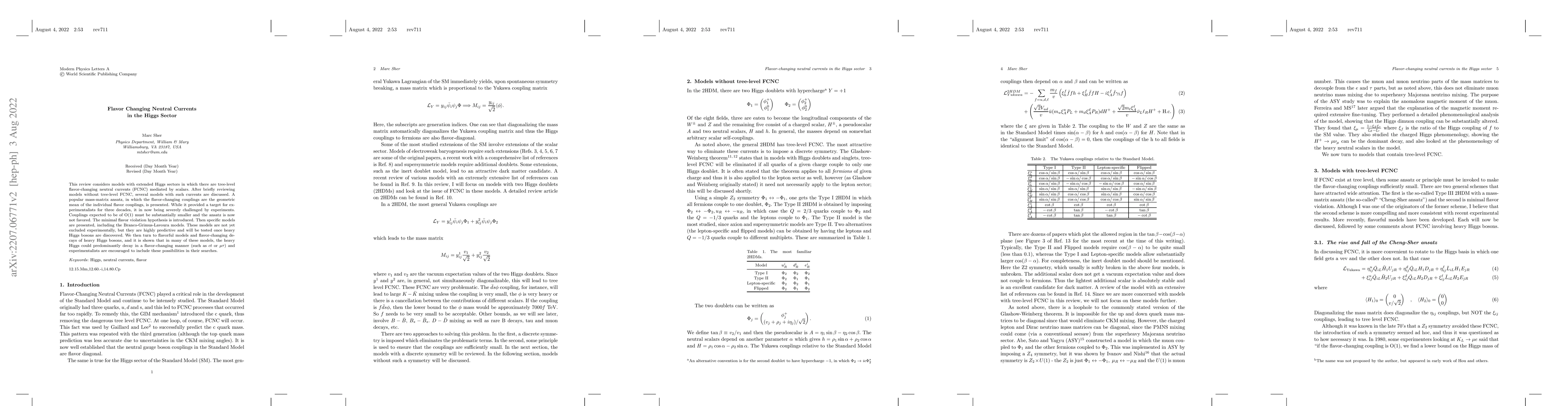 Thumbnail for Flavor Changing Neutral Currents in the Higgs Sector