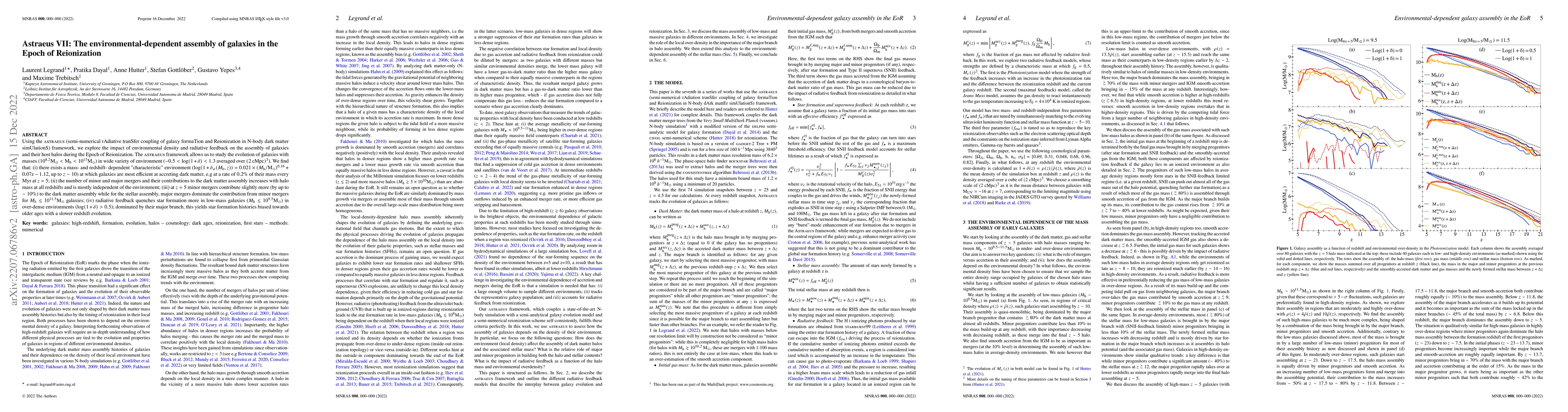 Thumbnail for Astraeus VII: The environmental-dependent assembly of galaxies in the
  Epoch of Reionization