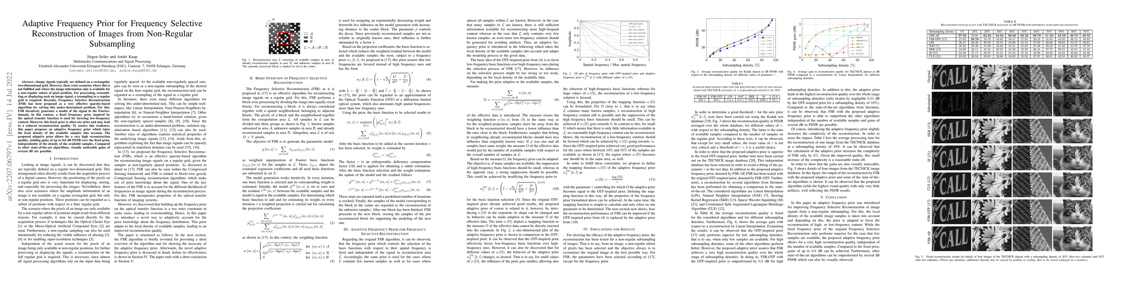 Thumbnail for Adaptive frequency prior for frequency selective reconstruction of
  images from non-regular subsampling
