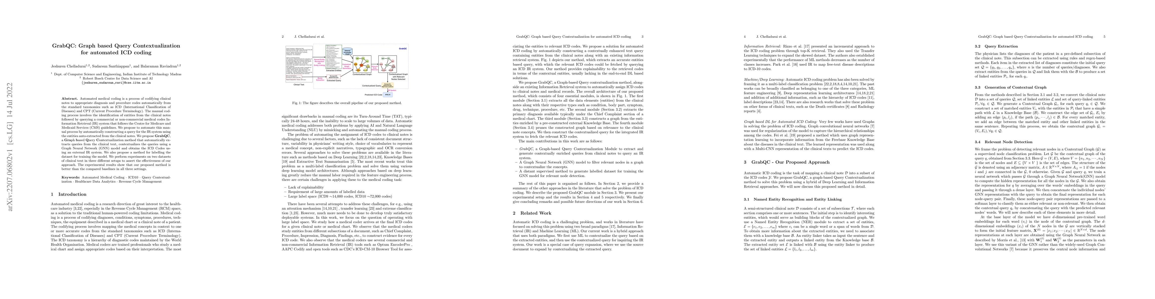 Thumbnail for GrabQC: Graph based Query Contextualization for automated ICD coding