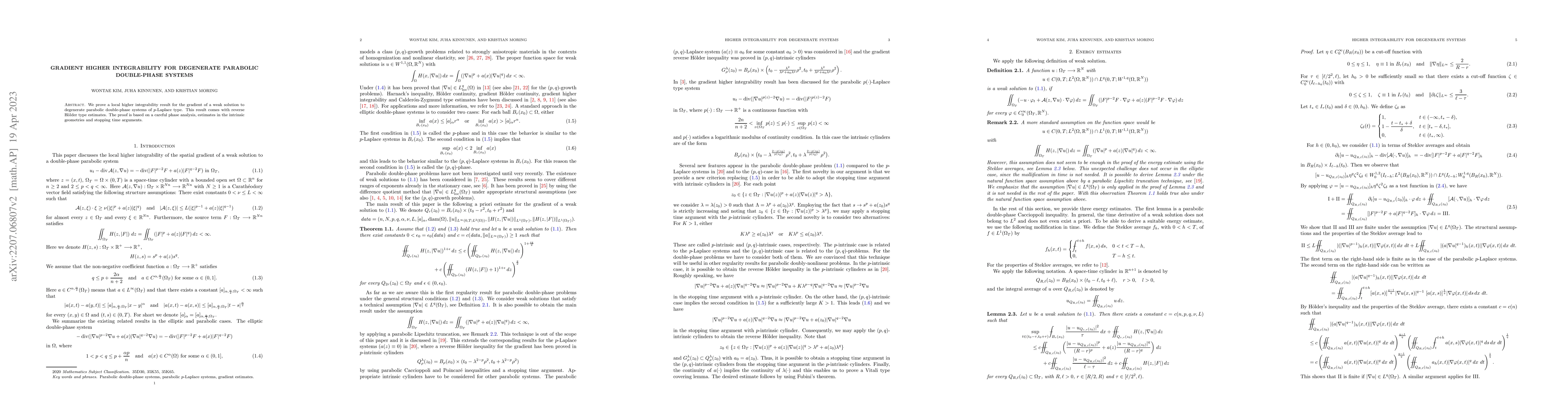 Thumbnail for Gradient higher integrability for degenerate parabolic double-phase
  systems