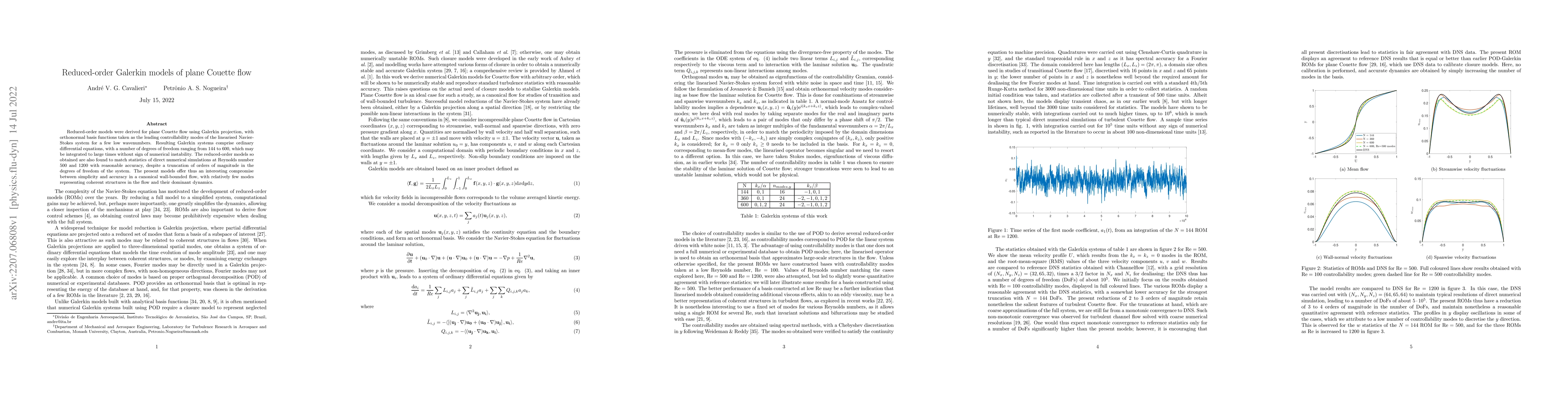 Thumbnail for Reduced-order Galerkin models of plane Couette flow