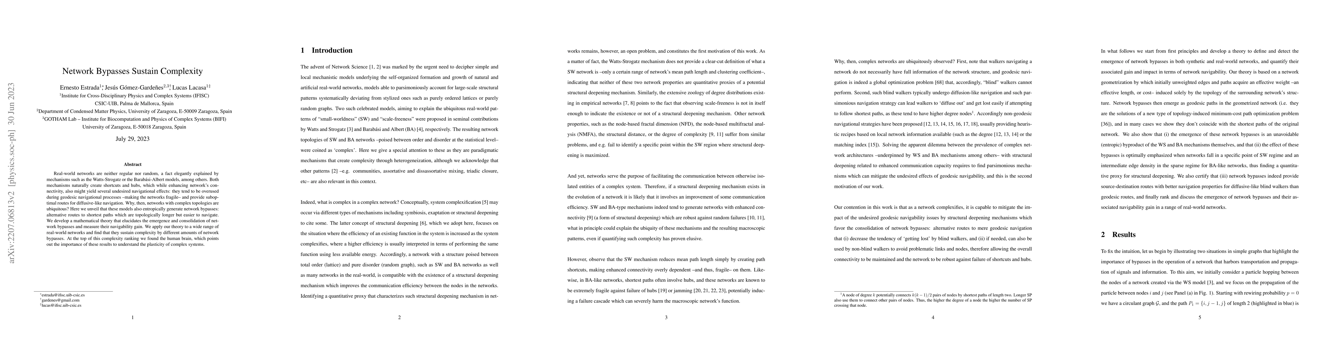 Thumbnail for Network bypasses sustain complexity