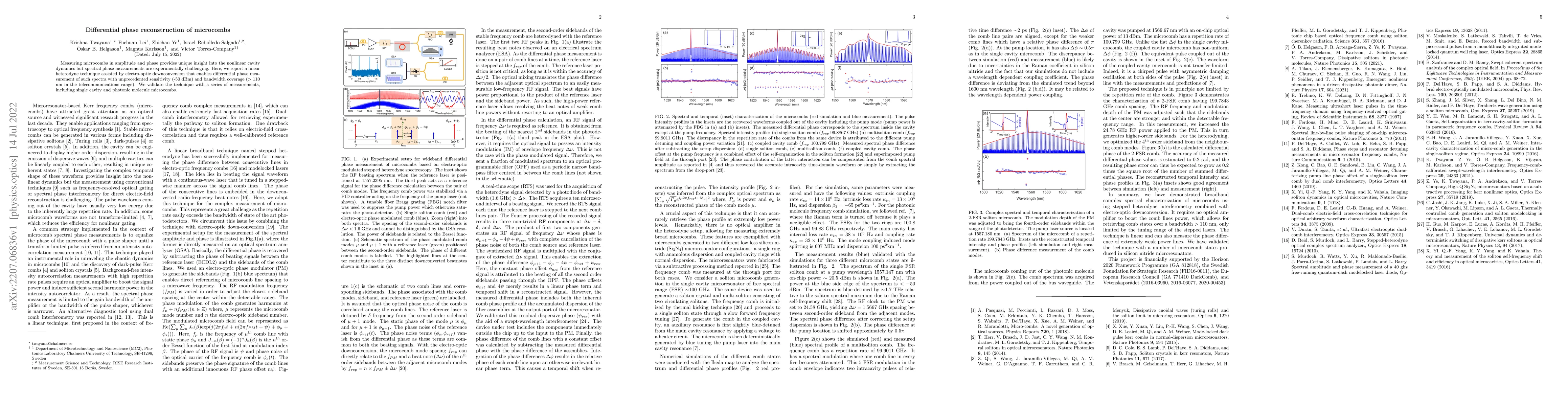 Thumbnail for Differential phase reconstruction of microcombs